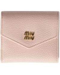 Miu Miu - Portemonnaie mit Logo-Schild - Lyst
