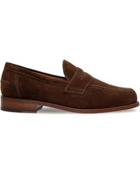Sanders - Aldwych Suede Penny Loafers - Lyst