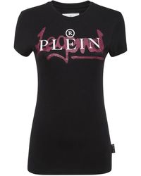 Philipp Plein - Crystal-Embellished Logo-Print T-Shirt - Lyst
