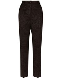Dolce & Gabbana - Pantalones ajustados con motivo floral - Lyst
