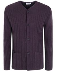 Lardini - Le Origini Ribbed-Knit Button-Up Cardigan - Lyst