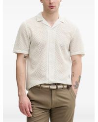 Lindbergh - Geometric-Lace Short-Sleeve Shirt - Lyst
