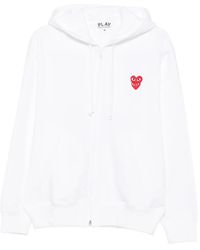 COMME DES GARÇONS PLAY - Heart-Patch Zip-Up Hoodie - Lyst
