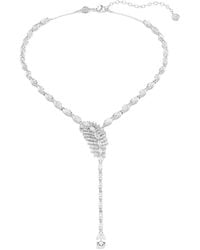 Swarovski - Crystal-Embellished Feather-Motif Necklace - Lyst