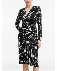 Joseph Ribkoff - Graphic-print V-neck midi dress - Lyst