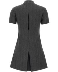 Coperni - Herringbone-Pattern Asymmetrical-Closure Mini Dress - Lyst