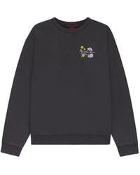 HUGO - Floral-Print Crew-Neck Sweatshirt - Lyst