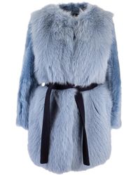 Blancha - Belted Faux-Fur Jacket - Lyst