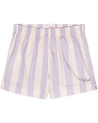 Mc2 Saint Barth - Meave Striped Cotton Shorts - Lyst
