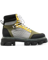 Ganni - Cleated Lace-Up Hiking Boots - Lyst
