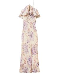 Twinset - Floral-Pattern Velvet Dress - Lyst