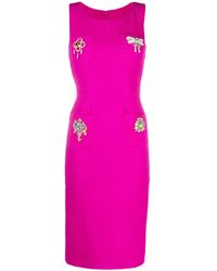 Moschino - Appliqué-Detail Midi Dress - Lyst