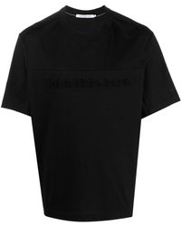 Calvin Klein - T-Shirt mit Logo-Stickerei - Lyst