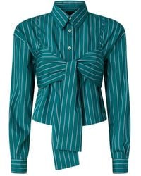 Pinko - Striped-Pattern Tie-Front Shirt - Lyst