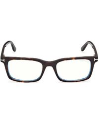 Tom Ford - Tortoiseshell-Effect Rectangle-Frame Glasses - Lyst