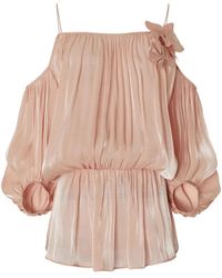 Genny - Floral-Appliqué Blouse - Lyst