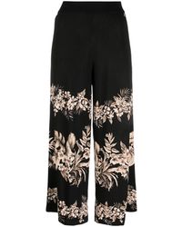 Twinset - Floral-Motif Cropped Knitted Trousers - Lyst