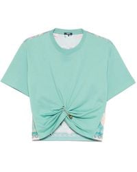 Versace - Groene Barok Cropped T-Shirt Polo - Lyst
