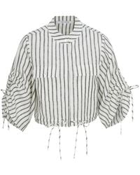Hevron - Eva Striped Tie-Detail Top - Lyst