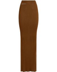 Marni - Logo-Jacquard Ribbed Skirt - Lyst