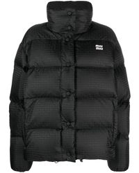 【関税&送料込】Miu Miu Black Cotton Down Jacket Miu Miu Cropped Down Jacket | Black | FARFETCH