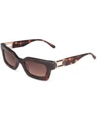 Lancel - Tortoiseshell-Effect Rectangle-Frame Sunglasses - Lyst