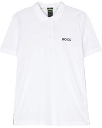 BOSS - Polo Con Logo Gommato - Lyst