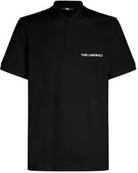 Karl Lagerfeld - Logo-Print Organic-Cotton Polo Shirt - Lyst