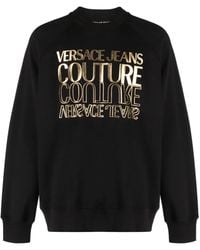 Versace Jeans Couture - Logo-Print Cotton Sweatshirt - Lyst