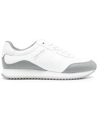 Calvin Klein - Contrasting-panel Leather Sneakers - Lyst