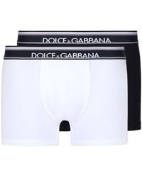 Dolce & Gabbana - Twee Boxershorts Met Logo-tape - Lyst