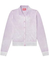 DIESEL - M-Loren Logo-Embroidered Cardigan - Lyst