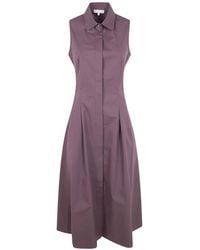 Antonelli - Belted Sleeveless Midi Dress - Lyst