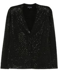 Emporio Armani - Wool Blend Single-Breasted Jacket - Lyst