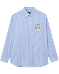 Musium Div. - Chemise Rayée À Logo Brodé - Lyst