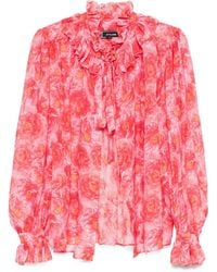 Styland - Floral-Print Ruffled Blouse - Lyst