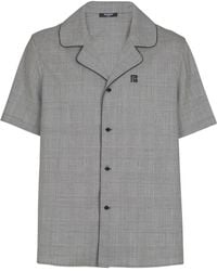 Balmain - Prince Of Wales-Check Short-Sleeve Shirt - Lyst