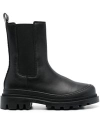 Loewe - Logo-tab Leather Chelsea Ankle Boots - Lyst