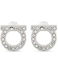 Ferragamo - Gancini Crystal-Embellished Earrings - Lyst