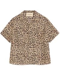 Valentino Garavani - Habotai Silk Bowling Shirt With Fauve Eclat Animalier Print - Lyst