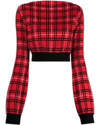 Marni - Check-pattern Cropped Jumper - Lyst