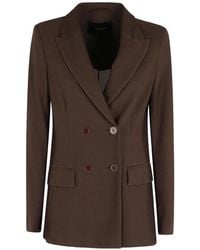 Seventy - Double-Breasted Textured Blazer - Lyst