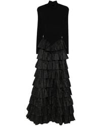 Elisabetta Franchi - Ruffled Open-Back Maxi Dress - Lyst