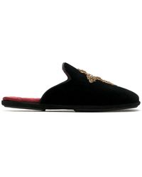 Dolce & Gabbana - Slippers con cruz bordada - Lyst