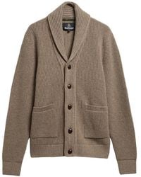 Barbour - Shawl-Collar Elbow-Patch Cardigan - Lyst
