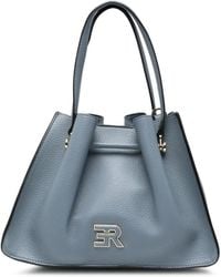 ERMANNO FIRENZE - Small Anora Logo-Plaque Grained-Leather Tote Bag - Lyst