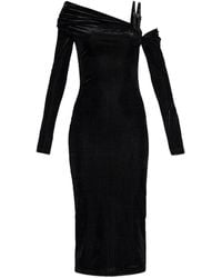 Versace Jeans Couture - Off-Shoulder Buckle Midi Dress - Lyst