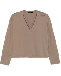 Fabiana Filippi - Top con cuello en V y apliques - Lyst