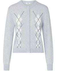 Liu Jo - Wool Cardigan With Argyle-Pattern - Lyst