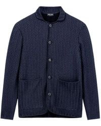 Giorgio Armani - Chaqueta De Punto Chevron Con Botones - Lyst